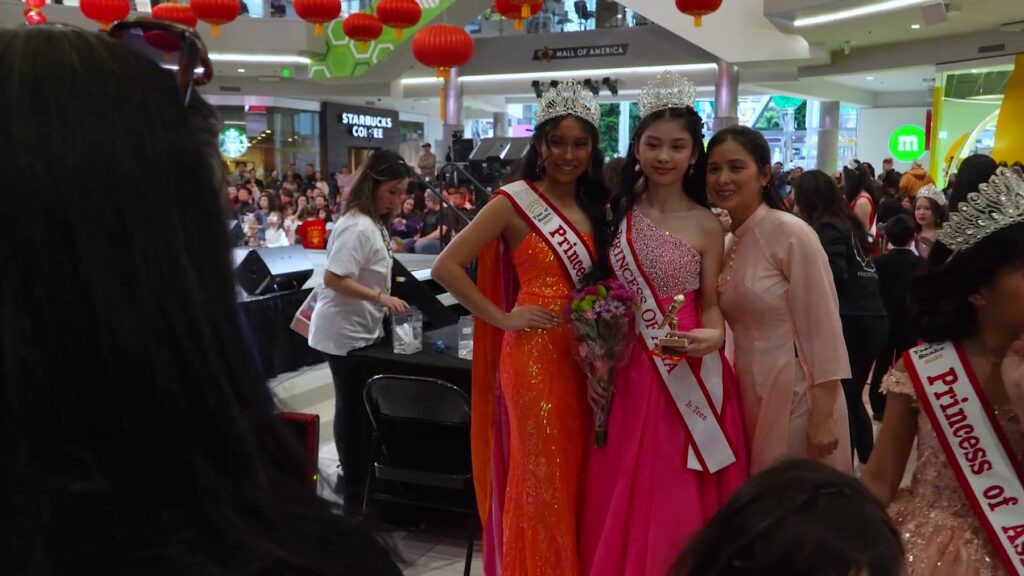 Celebration on stage at Princess Of Asia Pageant